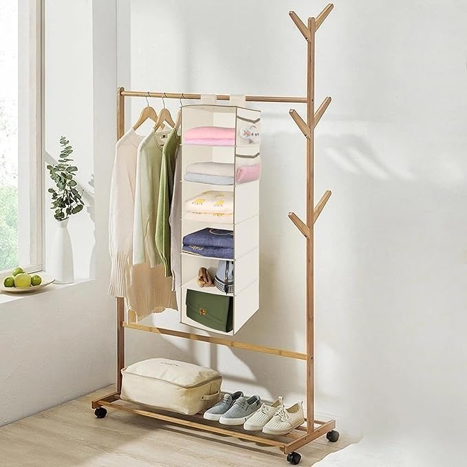MAX Houser 6 Tier Shelf Hanging Closet Organizer, Closet Hanging Shelf
