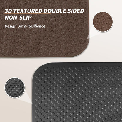 Foldable Exercise & Yoga Pad for Gym or Home Use, 1.2" Thick Eco-Friendly Kneeling Pad & 14"x24" Push Up Mat for Man Woman Kids, Non-Toxic POE Kids Play Mat, Lightweight Gym Cushion for Yoga, Pilates (Dark brown+black)