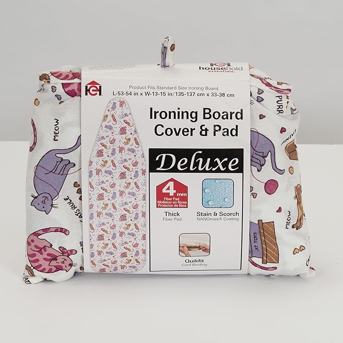 Household Essentials Deluxe Ironing Board Cover, Kool Kats