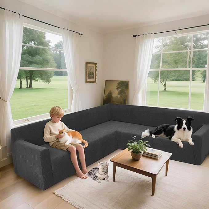 Arfntevss Stretch Sectional Couch Covers L Shaped Corner Sectional Sofa Cover