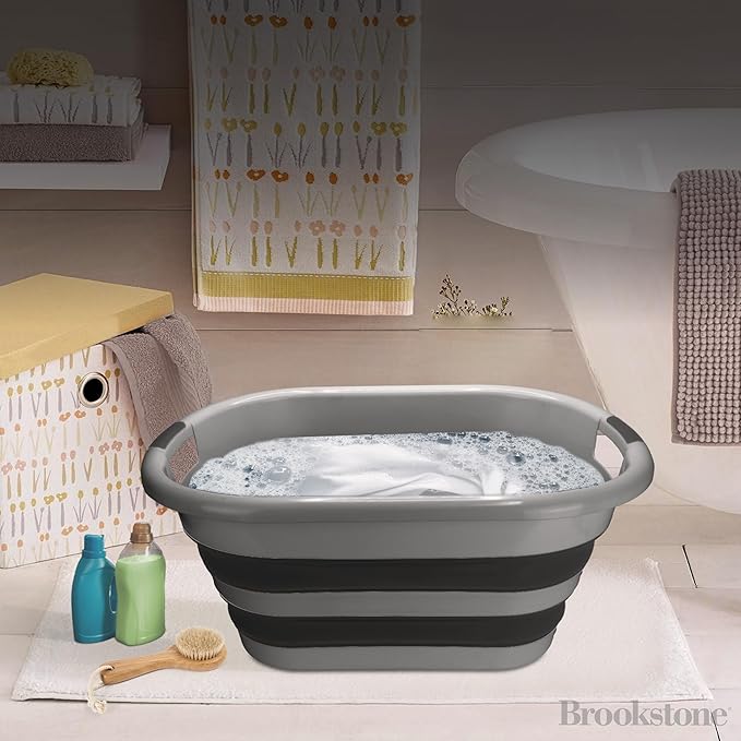 BROOKSTONE Collapsible Laundry Basket Set, Modern Extra Large Collapsible