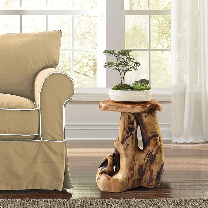 MISC Cedar Roots Natural Flower Stand Reclaimed Woods End Table Finish Wood