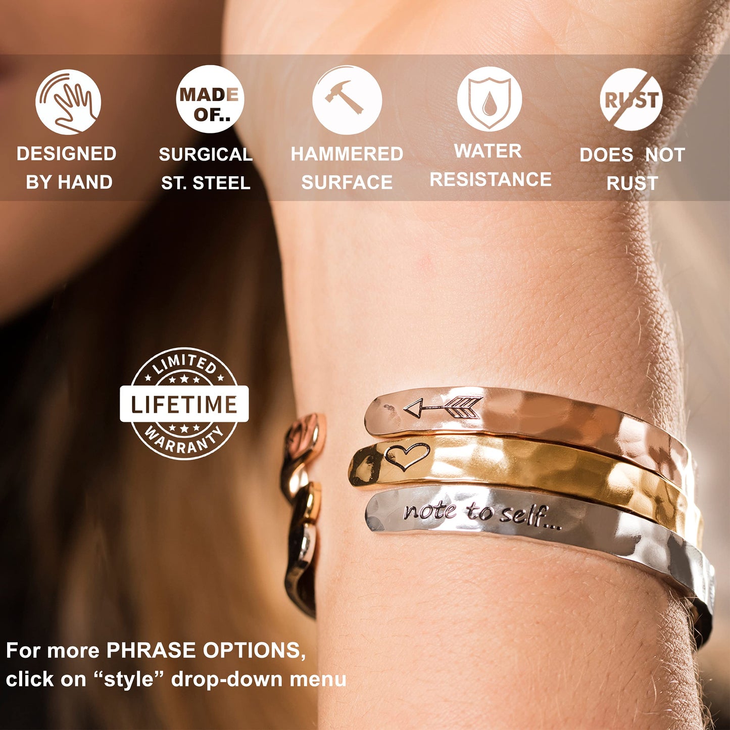Carviell Gold Friendship Bracelet – “True Friends Are Never Apart” Engraved Cuff, Best Friend Jewelry Gift for Women & Teens, BFF Bracelet, Long Distance Friendship Gift, Stainless Steel Gold Bangle