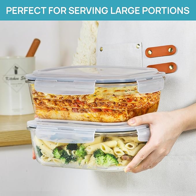 Vtopmart 2Pack 2260ml/ 76.4oz Large Glass Storage Containers