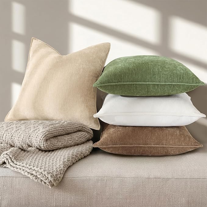 decorUhome Summer Couch Euro Sham Throw Pillow Covers 26x26 Set of 2,