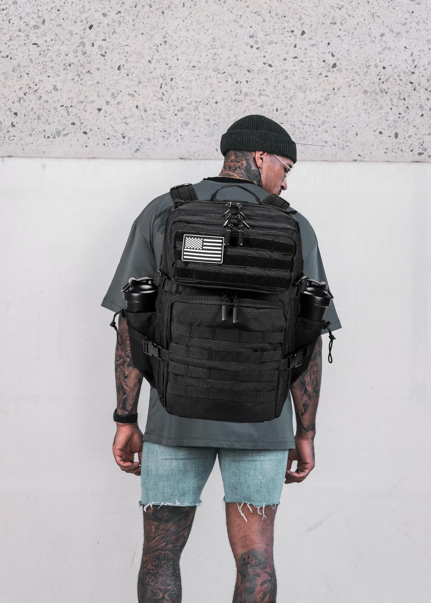 LHI Military Tactical Backpack for Men and Women 45L Large waterproof Rucksack for School, Hiking, Trekking, Hunting