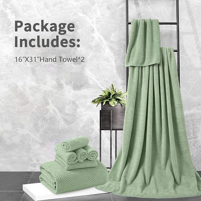 Hand Towels Set 2 Pack-16“x31”, Ultra Soft Microfibers Bathroom Towel Set