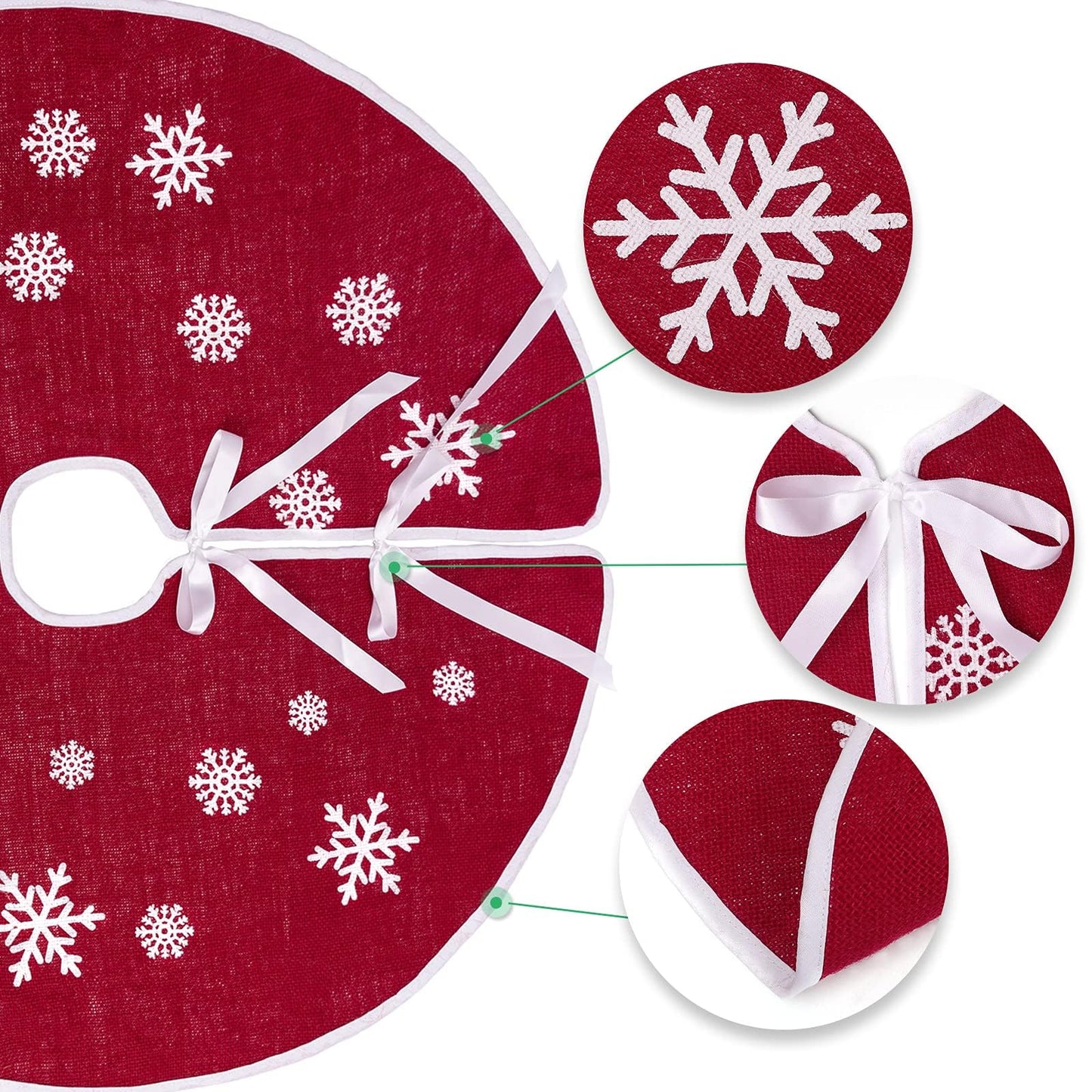 N&T NIETING Christmas Tree Skirt, 30 Inches Red Skirt for Merry Christmas Party Christmas Tree Indoor Outdoor Decoration Xmas New Year Holiday Party Home Ornaments