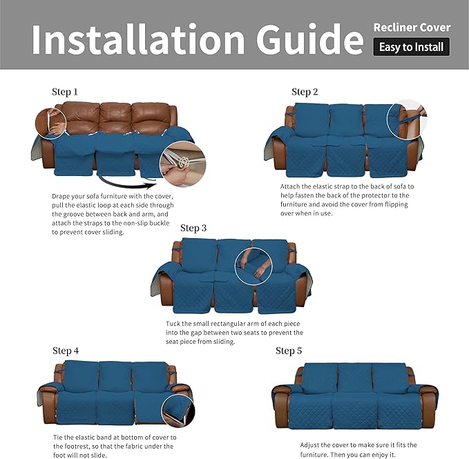 Easy-Going Recliner Sofa Cover, Reversible Couch Cover