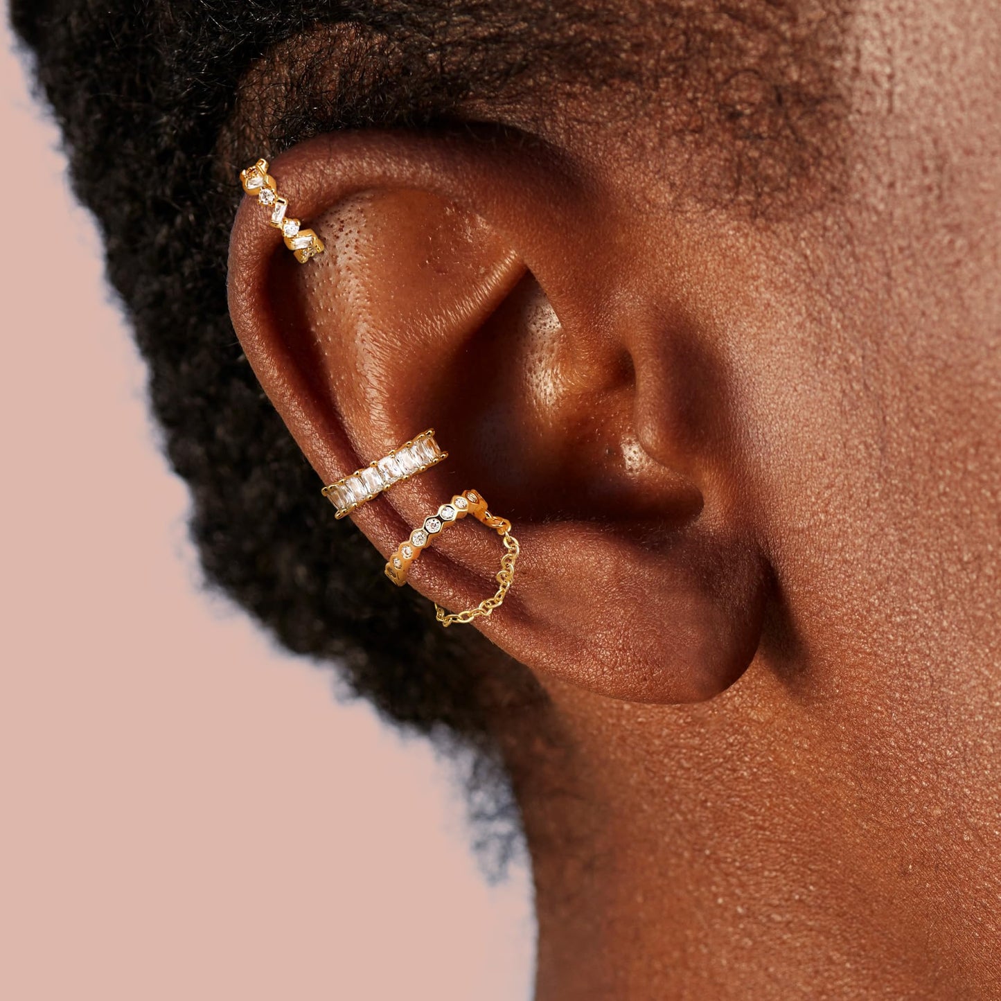 Dochais Ear Cuffs Non-Piercing Earrings for Women Cute Small Clip-On Cartilage Earring 14k Gold Plated Dainty Fake Piercings Earings Gold Style2
