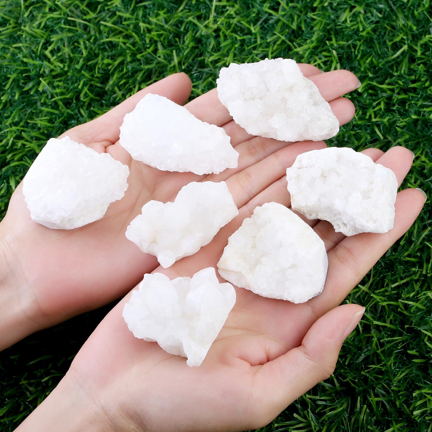 ZHIYUXI Clear Quartz Crystals and Stones Cuarzos Crystal Cluster Clear Crystal Quartz Crystals for Beginners Natural Rock Raw Stone Energy Balance Reiki Decor New Beginnings Gifts for Women 50-70g