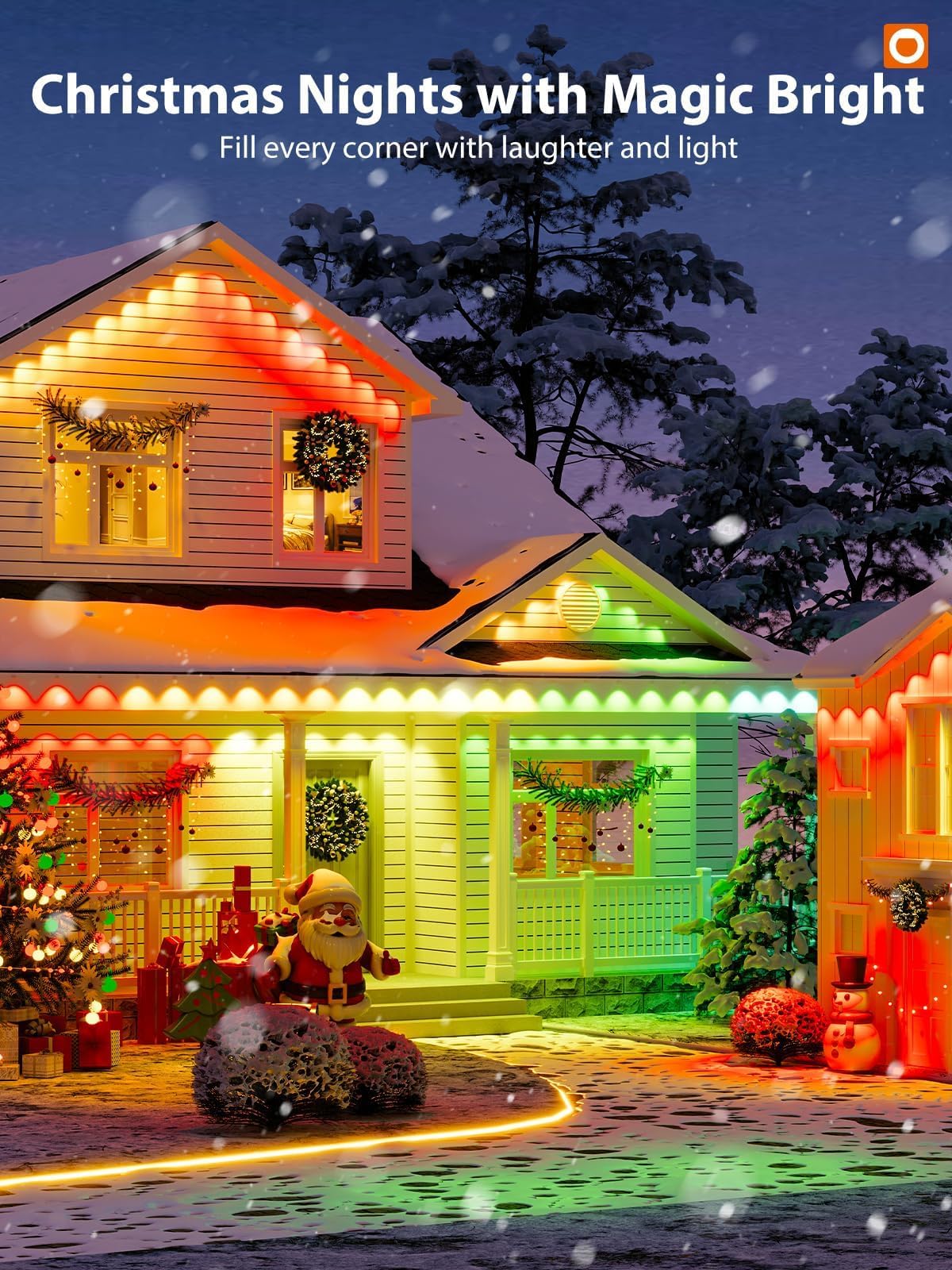 addlon 200FT Permanent Outdoor Lights, Cuttable & Extendable Smart RGB+IC LED Lights for House & Outdoor, App & Remote Control, IP67 Waterproof for Christmas, Holiday, Party, Halloween Decorations