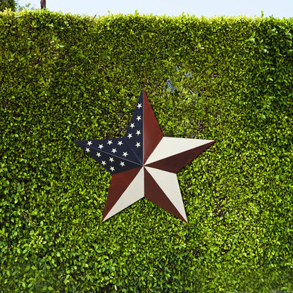 Patriotic Barn Star Metal Wall Decor Indoor Outdoor Wall Hanging Primitive Decor Star Ornament 4th of July Decoration