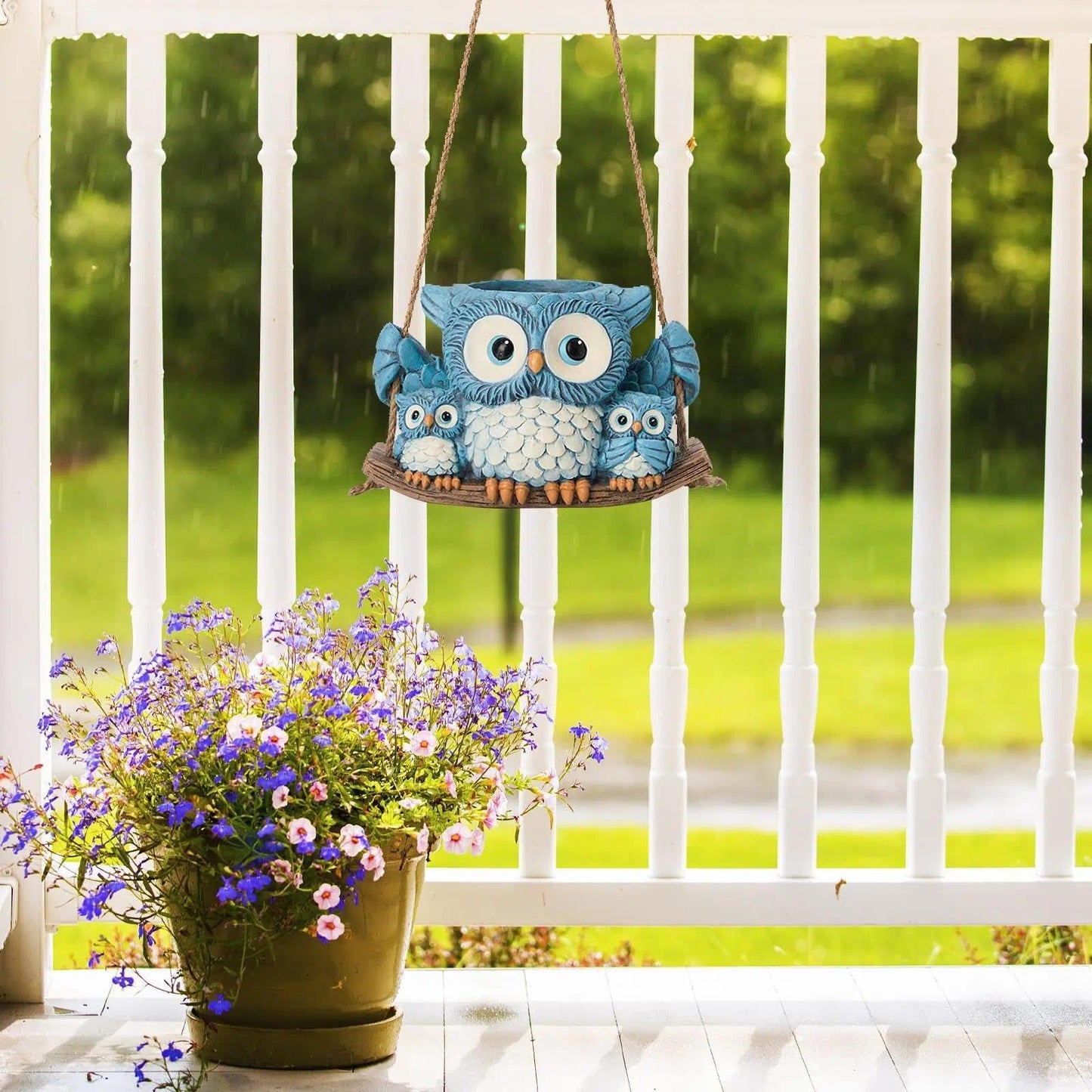 5.9 * 4.53 * 3.94inch New Owl Hanging Planters Owl Hanging Flowerpots Succulent Decorative Gifts (Owl Flower Pot)