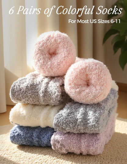 TEHOOK Warm & Cozy Valentines Gifts for Women, Fluffy Fuzzy Plush Sleeping Slipper Socks - Soft Warm Fabric