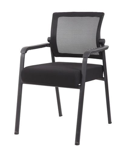 Boss Office Products 47" W Conference Table with 4 Mesh Guest Chairs, Mahogany