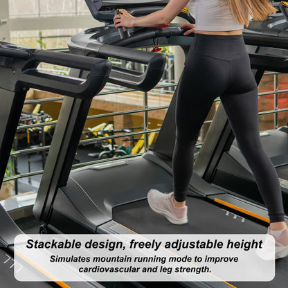 Sinbana 4pcs Treadmill Incline Riser Blocks, 6.8x6.8x7.5cm/2.7x2.7x3in Stackable Incline Riser Blocks for Leveling & Uphill Training with 4 Anti-Slip Pads for Home Gym Treadmill Accessories
