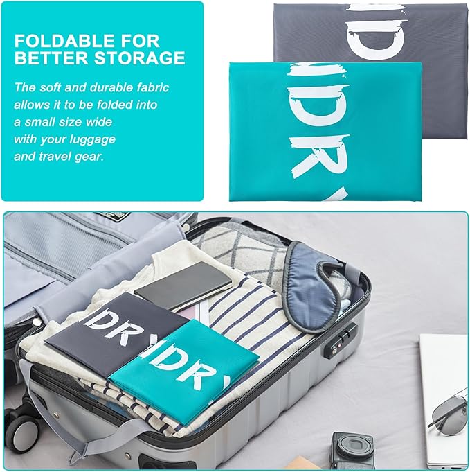 4 Pack XL Travel Laundry Bag, Machine Washable Dirty Clothes Organizer