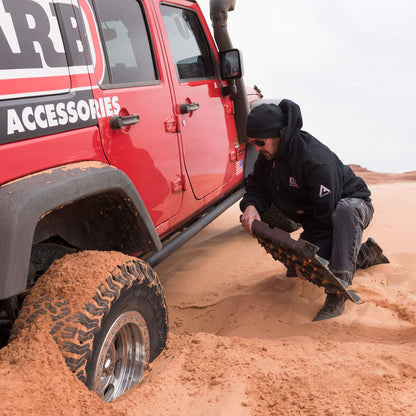 ARB TREDPROBB Vehicle Recovery Boards Traction Tracks and Extraction Device for Off-Road Mud, Sand, Snow, Black with Black Teeth