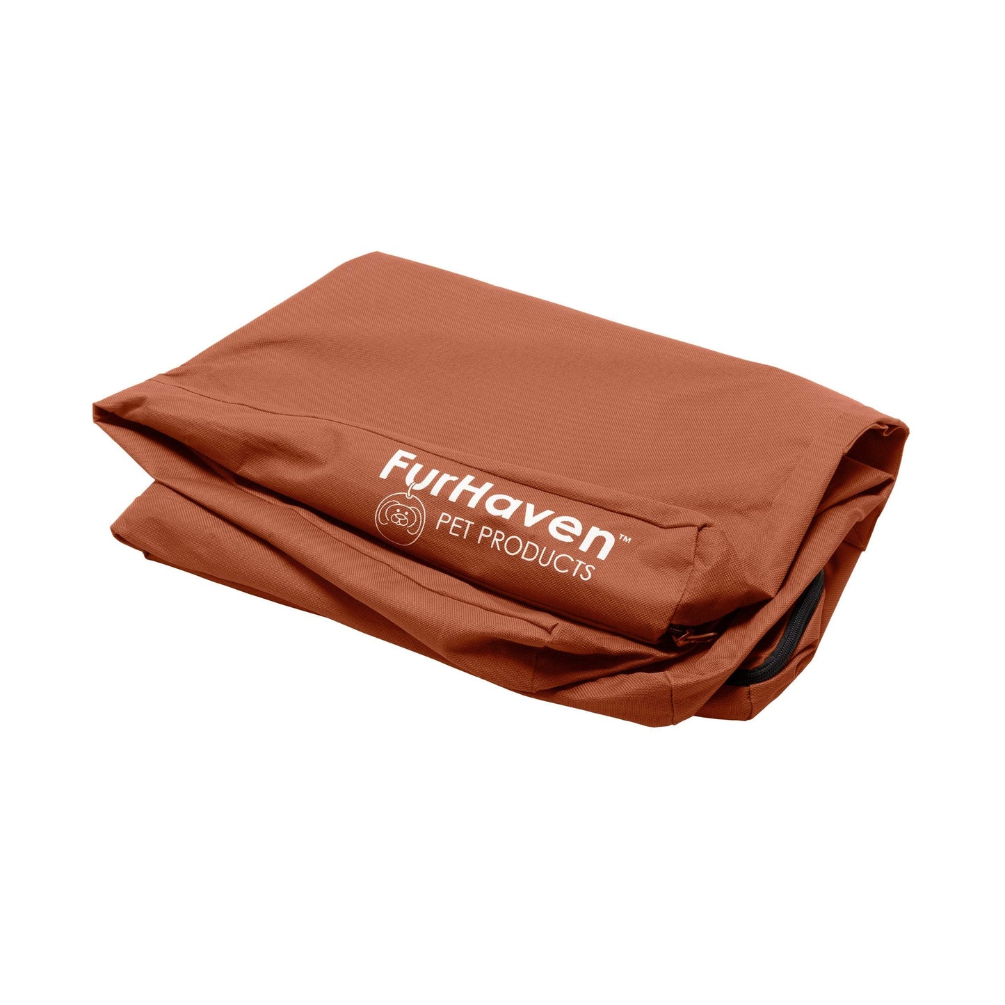 FurHaven Replacement Dog Bed Cover Water-Resistant Indoor/Outdoor Logo Print Oxford Polycanvas Mattress, Washable - Chestnut, Large