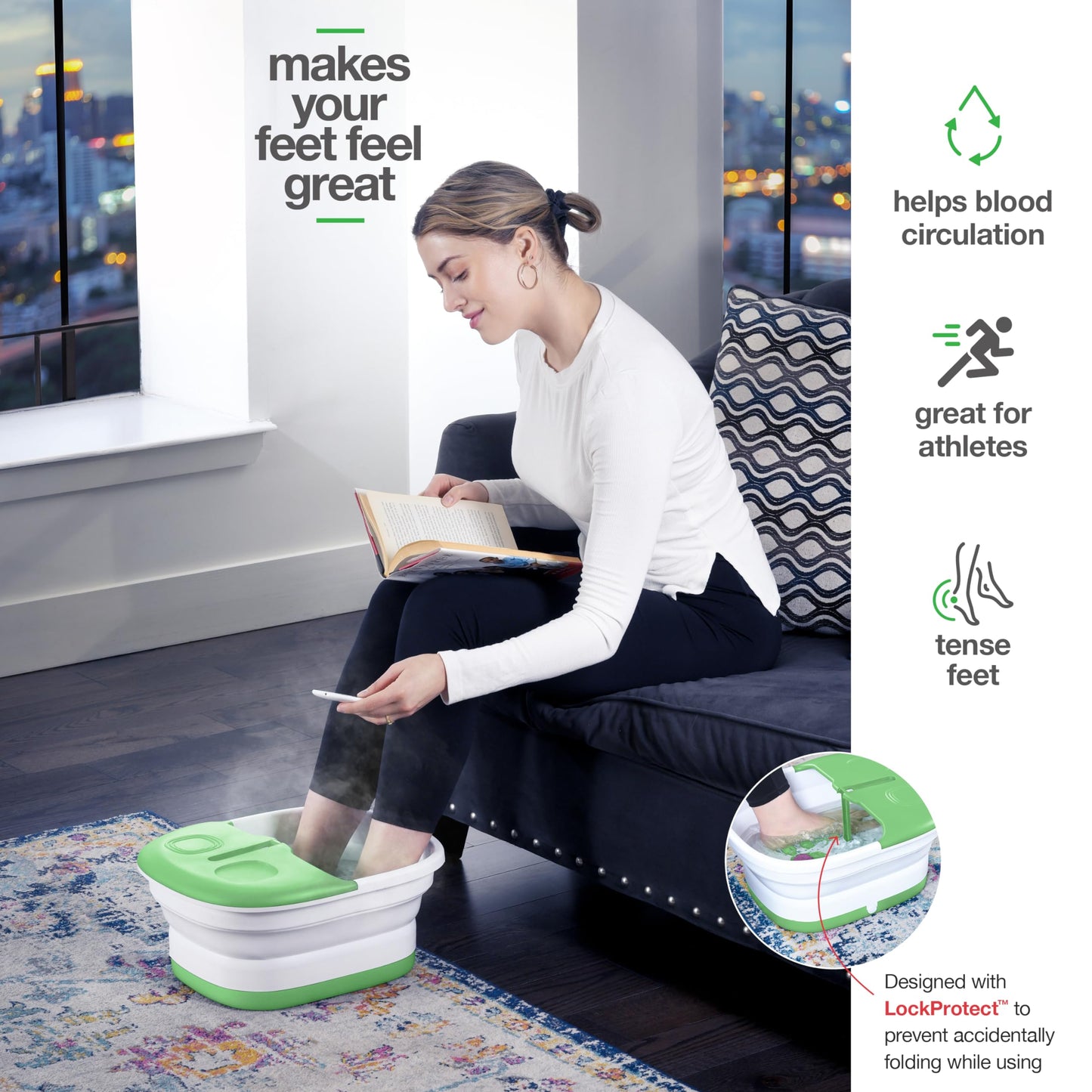 Medical king Foot Spa with Heat and Massage and Jets Includes A Remote Control A Pumice Stone Collapsible Massager with Bubbles and Vibration