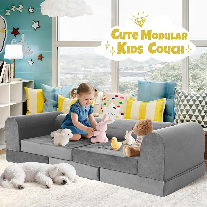 Modular Kids Play Sofa Multifunctional Kids Sofa Convertible Foam Floor Mat
