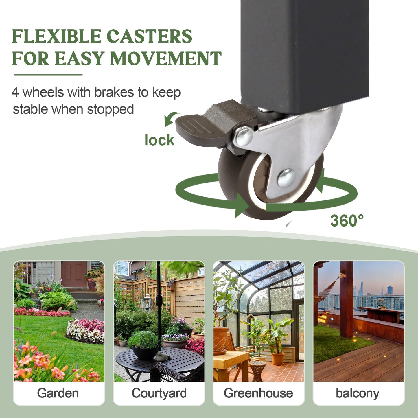 OIPRTGFJ Wood Rectangular Garden Planter Box with Wheel Raised Garden Bed Outdoor,Planters for Outdoor Plants 37 * 13 * 15 Elevated Planter Box for Herbs Vegetables Flowers Outdoor Patio Deck Balcony