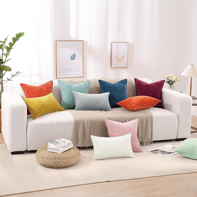 decorUhome Summer Couch Throw Pillow Covers 12x20 Set of 2, Decorative Soft