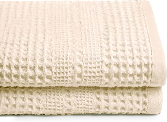 GILDEN TREE Waffle Towels for Bathroom, 100% Cotton Quick Dry Towel, Waffle
