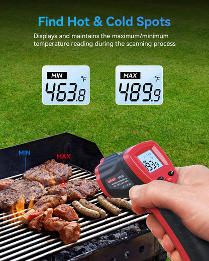 Wintact Infrared Thermometer Temperature Gun -58℉ to 986℉, Digital IR Heat Surface Temp Gun, Non-Contact Laser Thermal Gun for Cooking Food, BBQ, Pizza Oven, Grill, Griddle Accessories