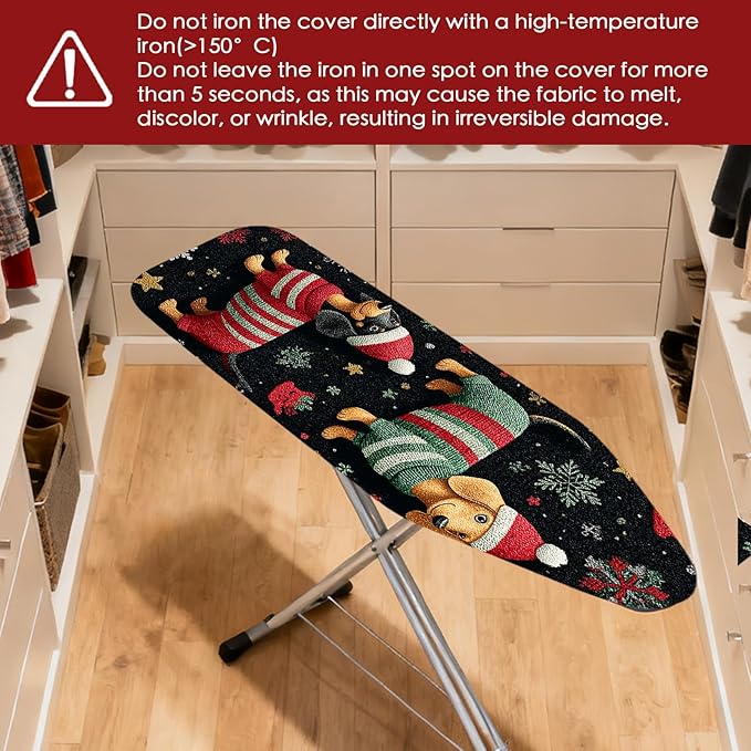 Nuxovilar Ironing Board Covers Winter Dogs in Sweaters Pattern Polyester 15x54
