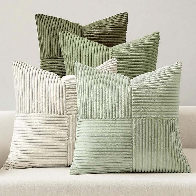 MIULEE Summer Light Green Decorative Throw Pillow Covers 20x20 Inch Set of 4