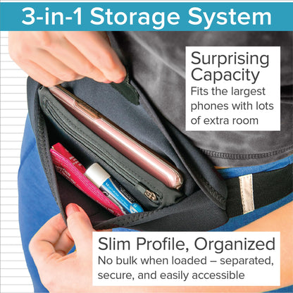 Tune Belt SP2 Running Belt, Slim Waist Pack Holder with Secure Zip Pocket, Sweatproof Storage, Non-Chafing, Fits Large Phones, Easy Access, Money Belt for Men & Women