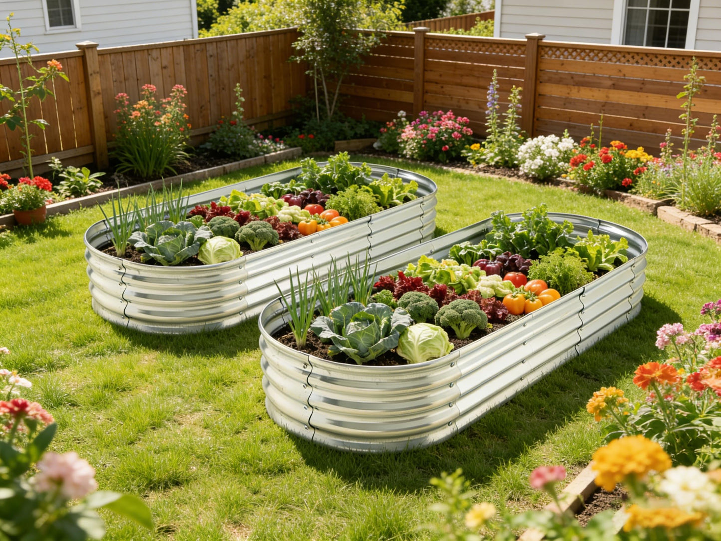 Yararday 6 ft x 2 ft Raised Garden Bed Metal Elevated Planter for Vegetable Flower Herb (2pk)