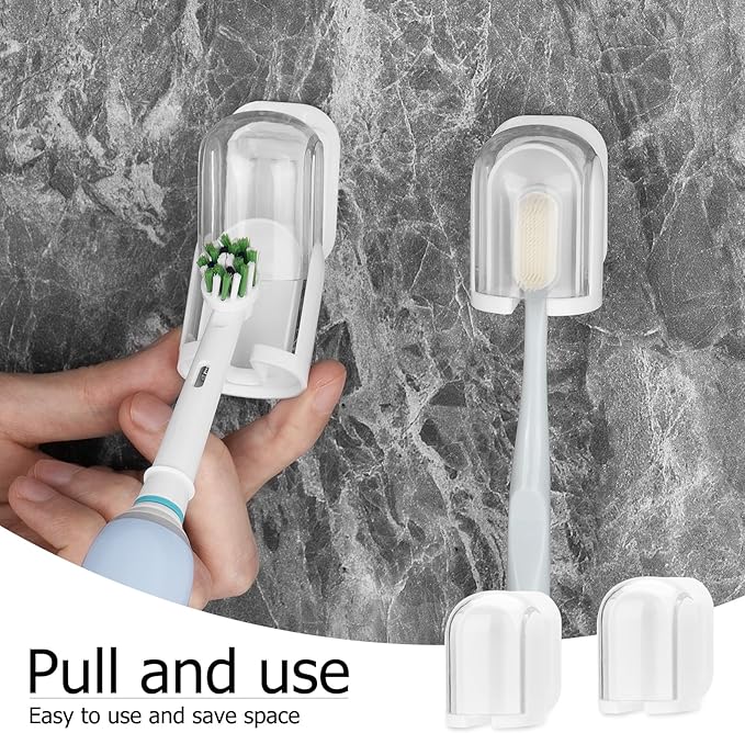 4Pack Toothbrush Holder Wall Mounted