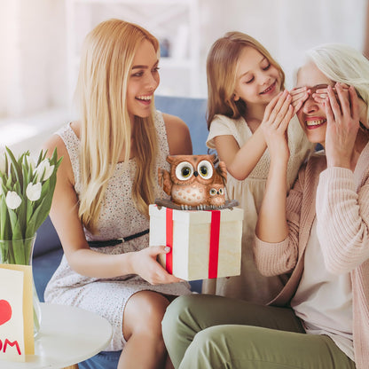 Swing Owl Hanging Planters for Indoor Plants, Cute Small Succulent Pots with Drainage Hole, Unique Resin Plant Hangers Outdoor, Hanging Plant Holder for String Of Pearls, Gift Ideas for Mother