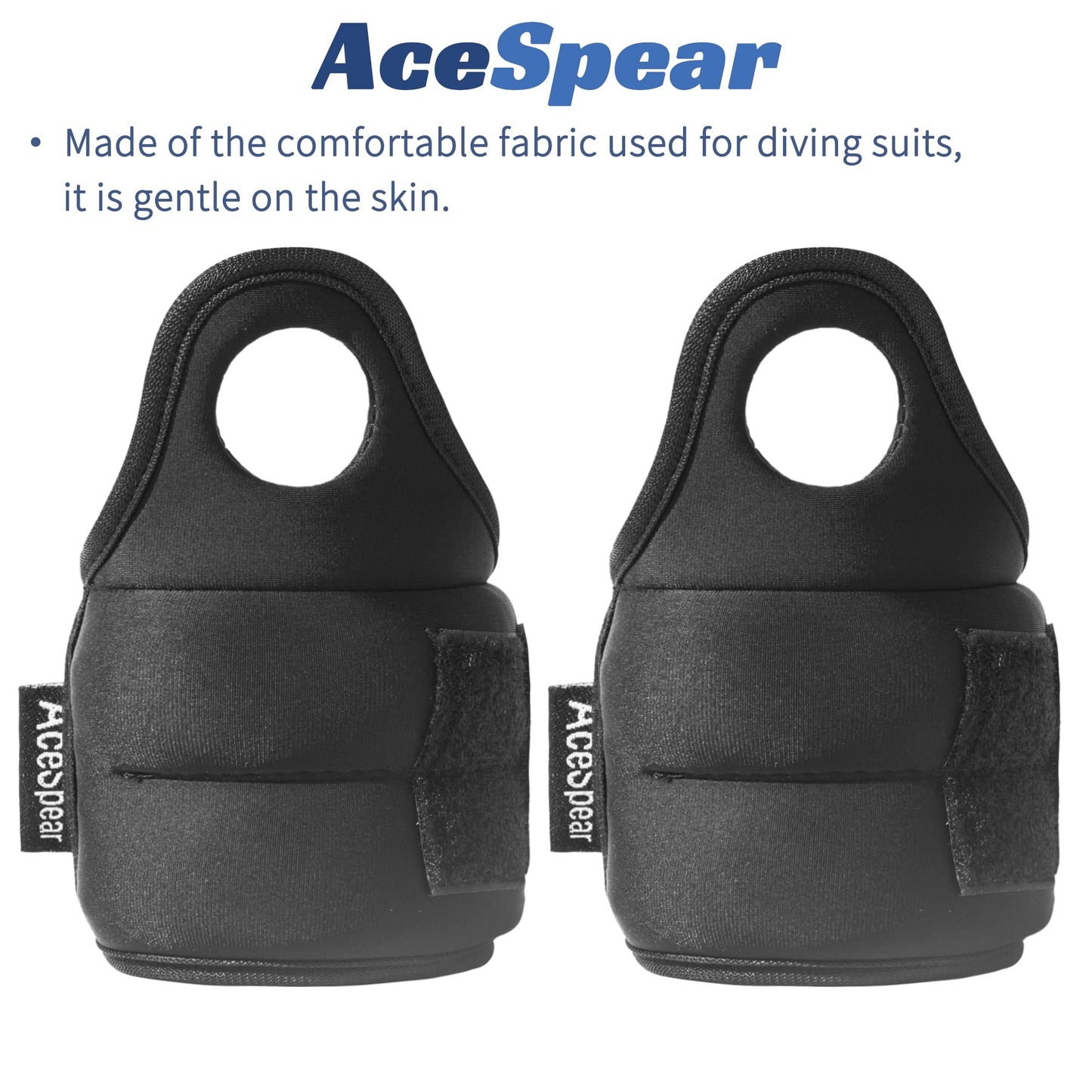 AceSpear Wrist Weights with Thumb Loops Lock for Men Women 1lb*2 2lbs*2 3lbs*2 Ankle Weights Weighted Gloves for Running Strength Training Walking Exercises (Black, 1 lb x 2)