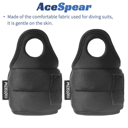 AceSpear Wrist Weights with Thumb Loops Lock for Men Women 1lb*2 2lbs*2 3lbs*2 Ankle Weights Weighted Gloves for Running Strength Training Walking Exercises (Black, 1 lb x 2)
