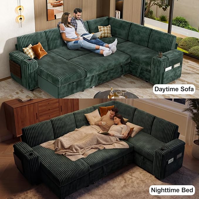 Vipbear 111" Modular Sectional Sleeper Sofa