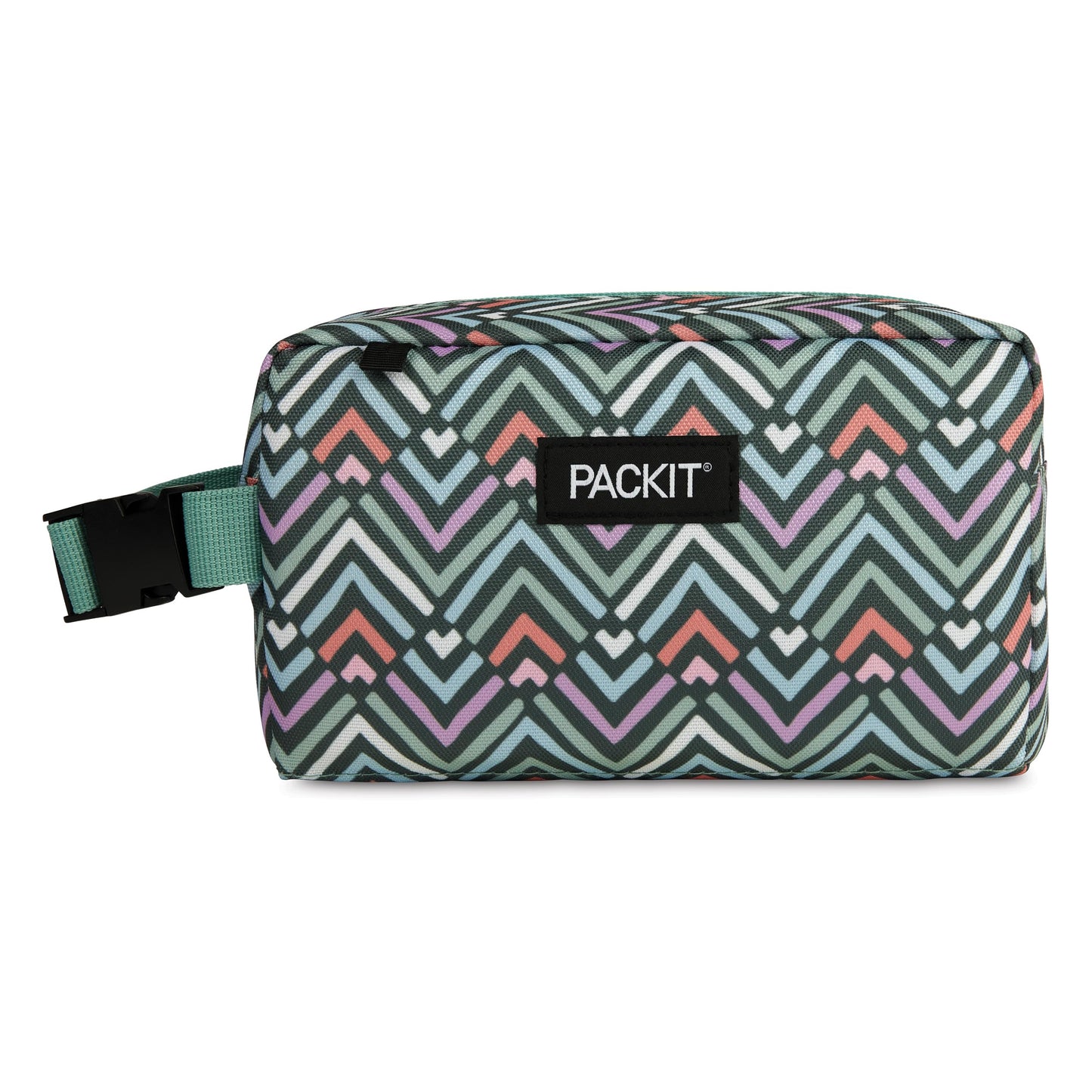 PackIt® Freezable Snack Box, Checked Out, Built with ECOFREEZE Technology, Collapsible, Reusable, Zip Closure with Buckle Handle, Designed For Work Snacks, Fresh Snacks On the Go, Adults, and All Ages