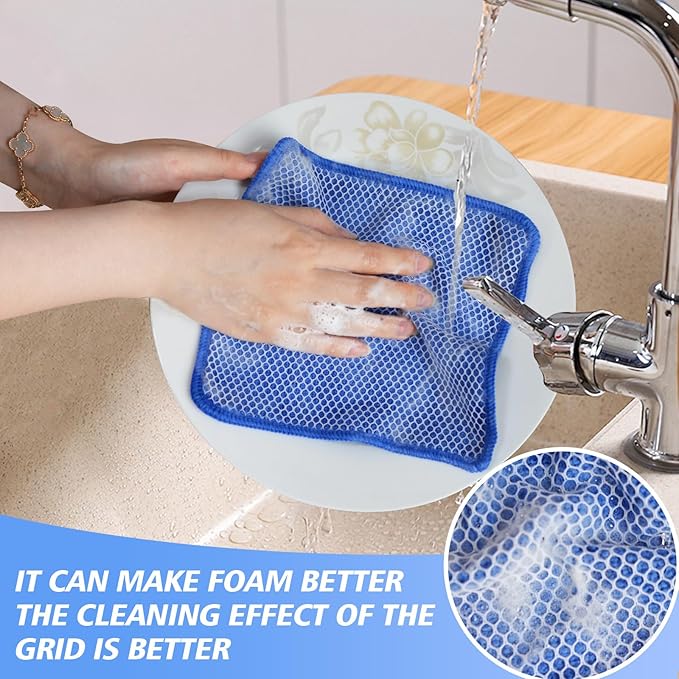 KinHwa Kitchen Washcloths for Dishes Absorbent Microfiber Dish Cloths Quick Dry