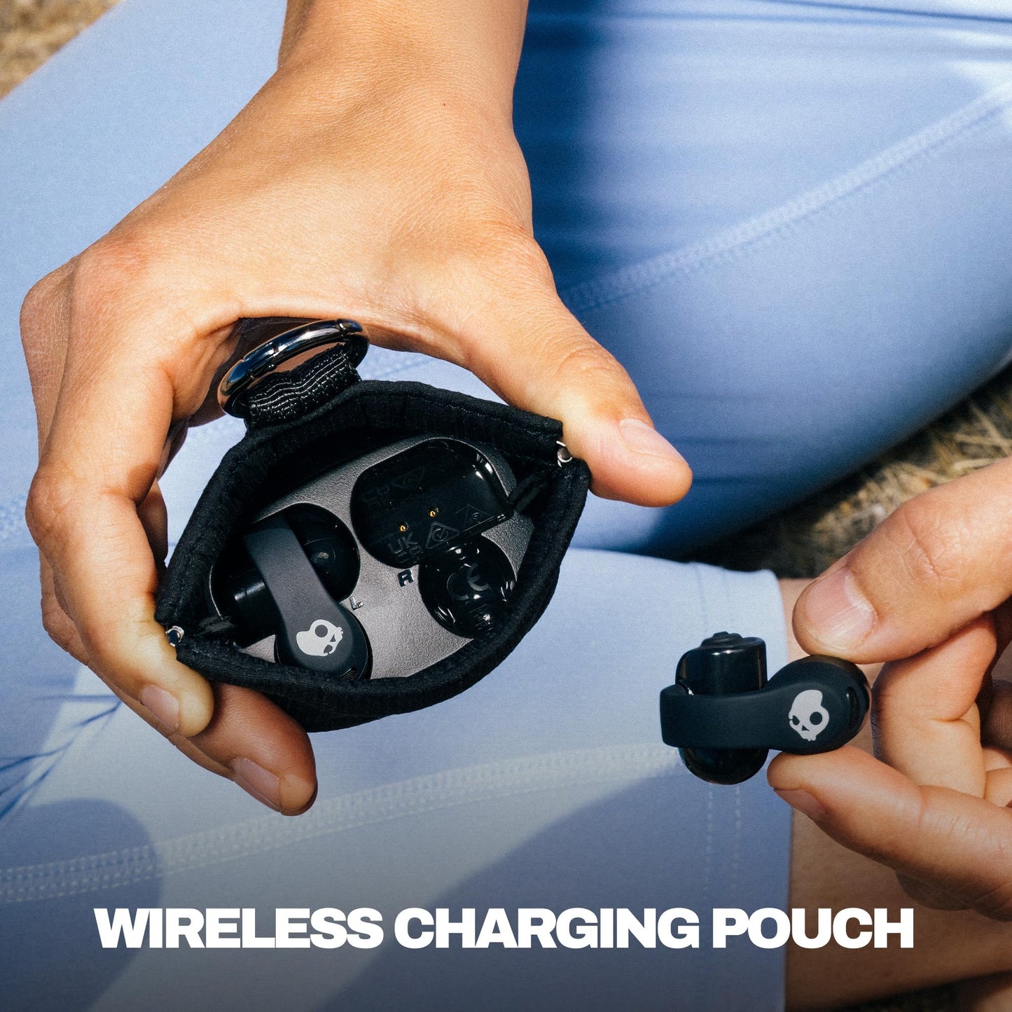 Skullcandy Push 720 Open Wireless Open Ear Bluetooth Earbuds, Headphones, Waterproof, Clip-On Lightweight Design, 30 Hours Battery, Wireless Charging Pouch, Microphone for iPhone Android - True Black