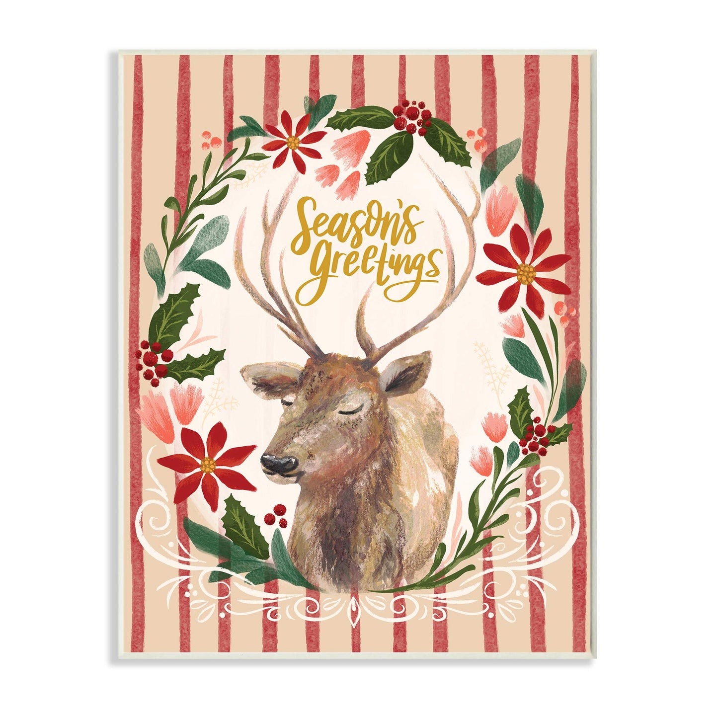 Stupell Industries 'Seasons Greetings Holiday Wreath Soft'| Wall Plaque Art