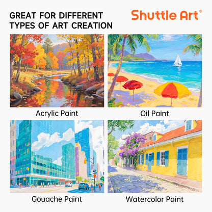 Shuttle Art 36 Pack Canvas for Painting, Blank Canvas Multipack, 5x7, 8x10, 9x12, 11x14 inch (9 PCS of Each), 100% Cotton Primed White Painting Canvas Board for Kids Adults Acrylic Oil Painting