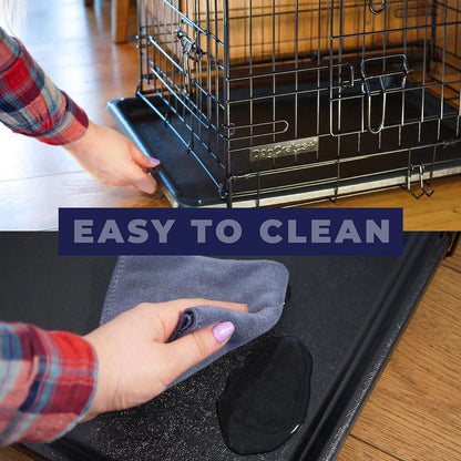 DogCrates+ Large Foldable Dog Crate with 2 Doors, Non-Chew Metal, Removable Tray, 36-Inch Black