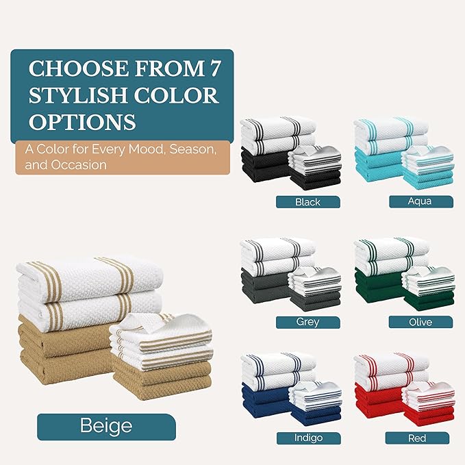 Casa Platino Kitchen Dish Cloths and Dish Towels, Soft and Stylish Helpers