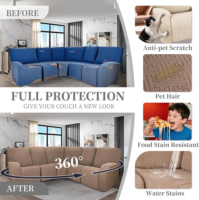 100% Waterproof Sectional Recliner Couch Covers