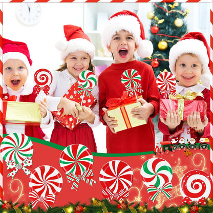 gisgfim 6Pcs Christmas Table Decorations Wood Candy Set Red Green White Wooden Sign Centerpiece Xmas Candy Tabletop Decor Gifts Christmas Tiered Tray Decor for Winter Holiday Party Home Tables