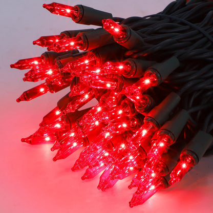 Watereem 2 Pack Red Valentines String Lights, 100 Count Each, Incandescent Mini Christmas Lights, Connectable Xmas Tree Light for Indoor Outdoor Garland Birthday Holiday Wedding Festival Party