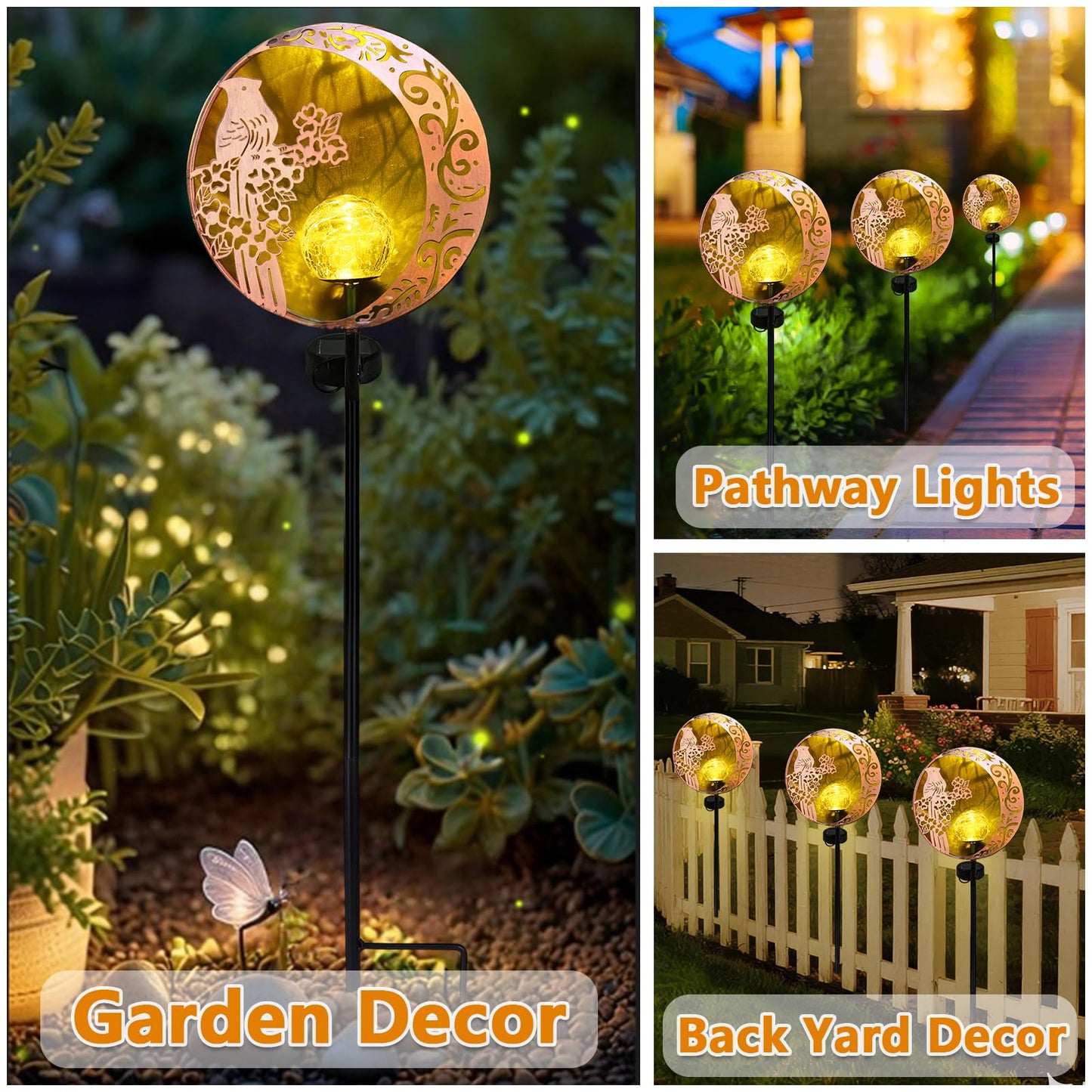 Profinella Unique Birthday Gifts for Women Mom Grandma,Solar Cardinal Garden Lights Outdoor Decor,Housewarming Gifts New Home for Patio, Lawn, Yard, Pathway